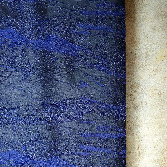 Deep Blue Heavy Industrial solid Particle Texture Designer Fabric