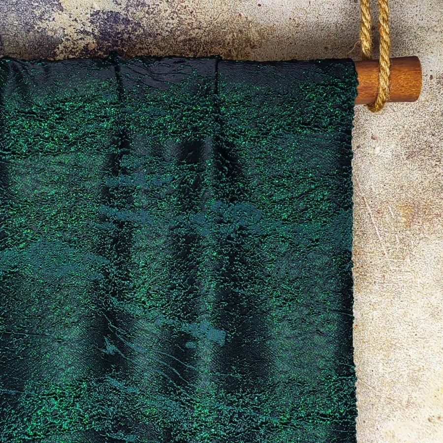 Deep Green Heavy Industrial solid Particle Texture Designer Fabric