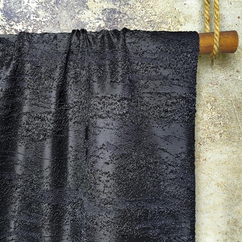 Black solid jacquard fabric