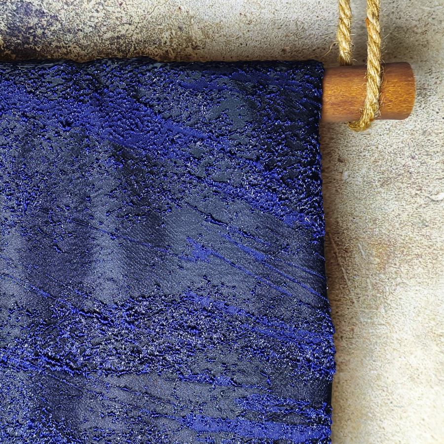 Deep Blue Heavy Industrial solid Particle Texture Designer Fabric