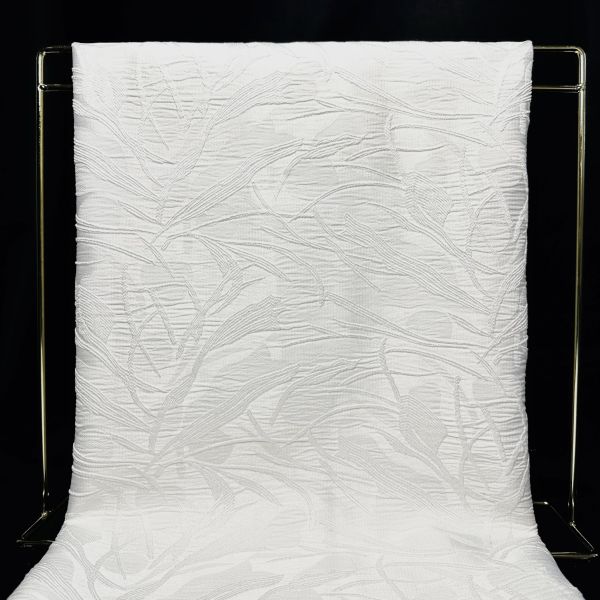 Leaf & branch texture non-stretch jacquard fabric