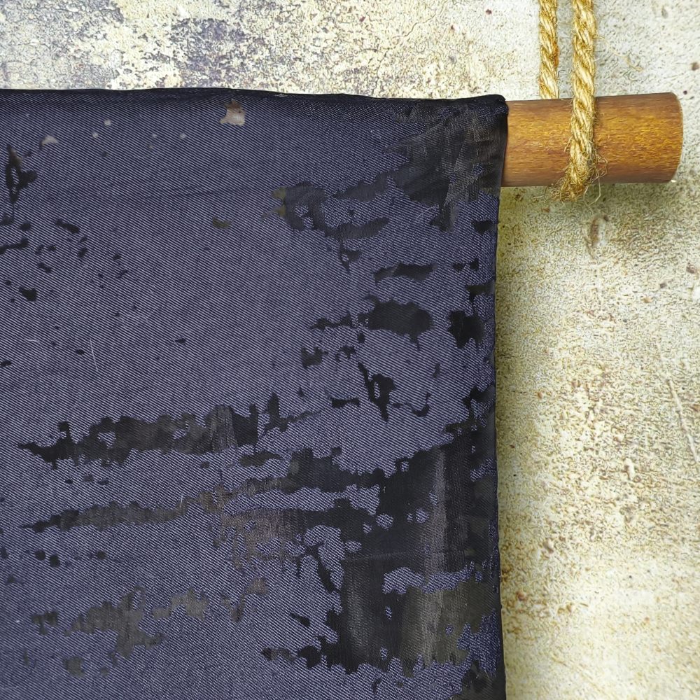 Black mottled pattern floral craft lightweight designer fabric