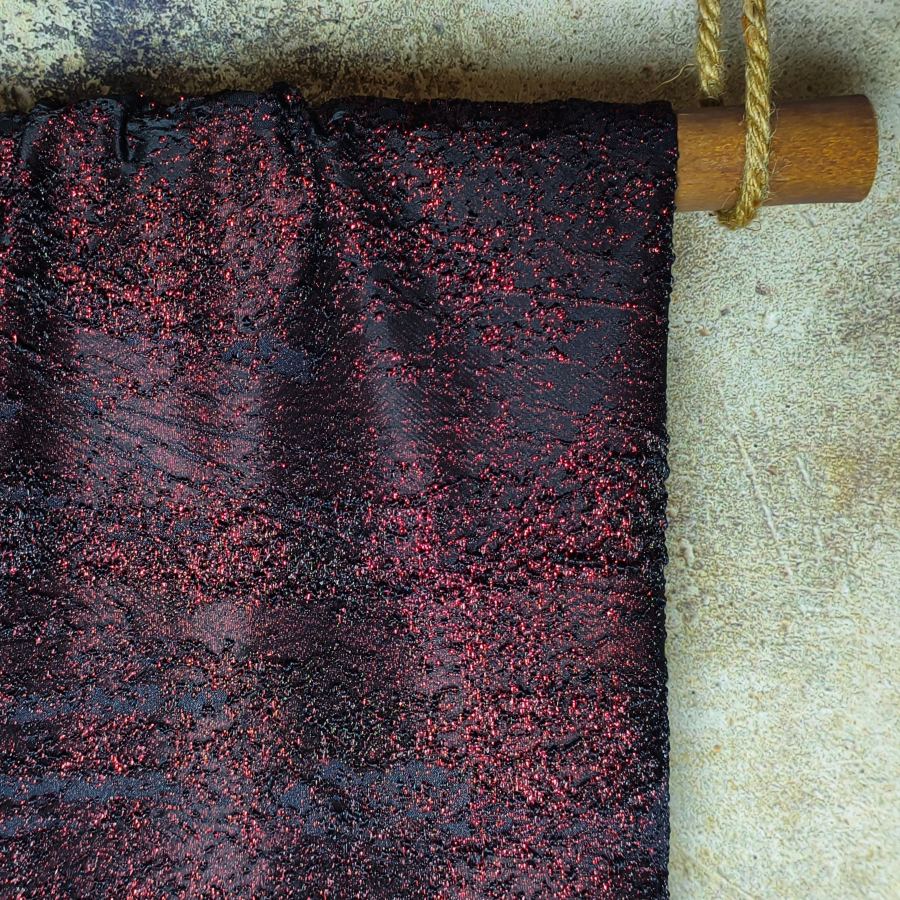 Wine red irregular solid particle jacquard texture designer fabric