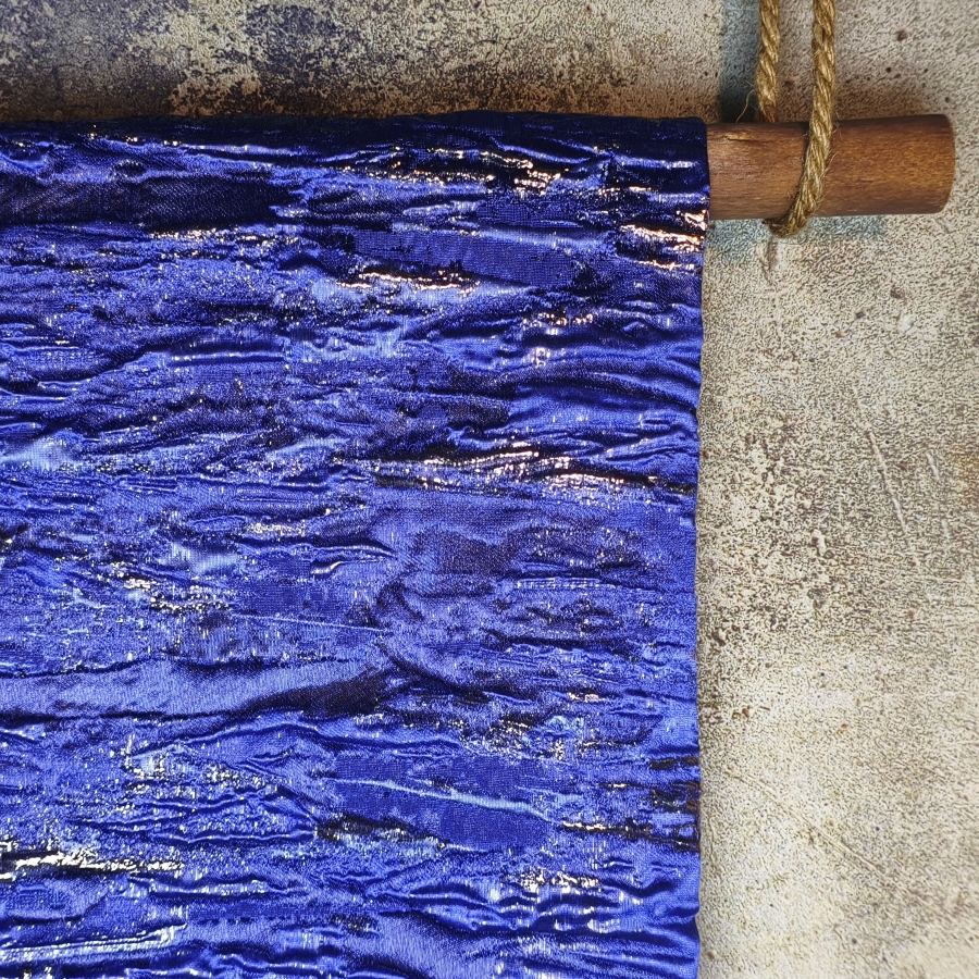 Blue Gold Thread Oil Painting Creative Solid Jacquard Designer Fabric