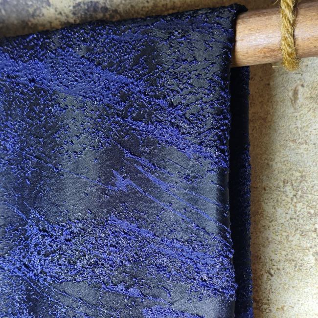 Deep Blue Heavy Industrial solid Particle Texture Designer Fabric