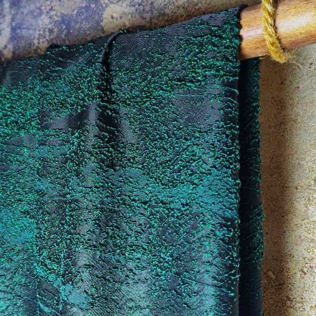 Deep Green Heavy Industrial solid Particle Texture Designer Fabric