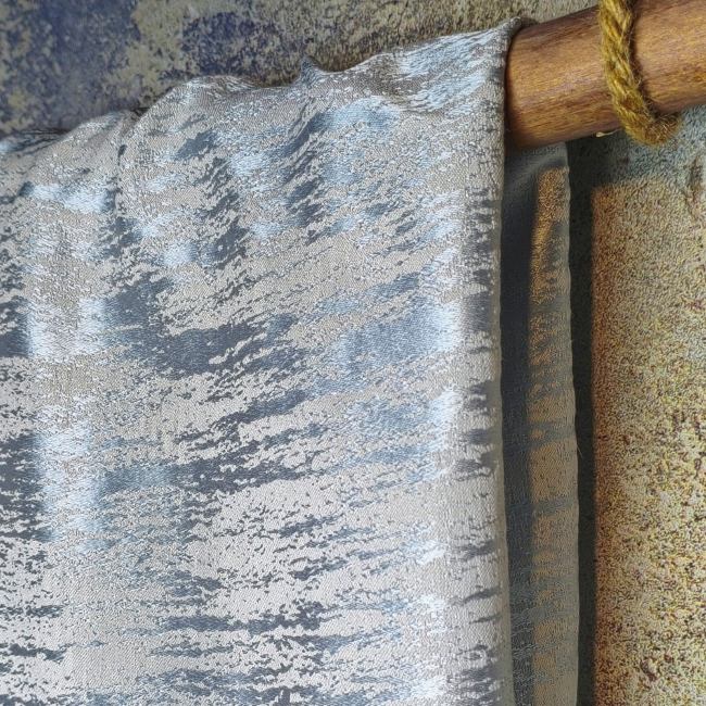 Light blue irregular marble white stripe designer fabric