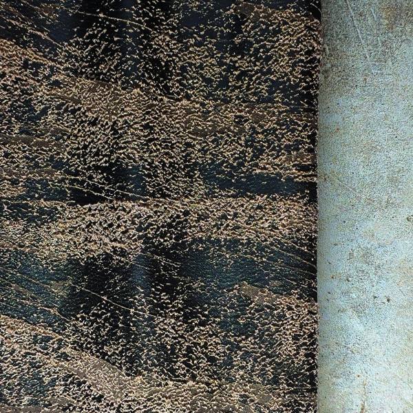 Colored heavy-duty designer fabric with golden thread luster and solid particles