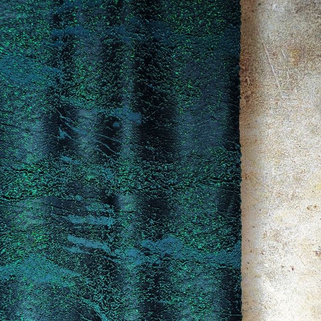 Deep Green Heavy Industrial solid Particle Texture Designer Fabric