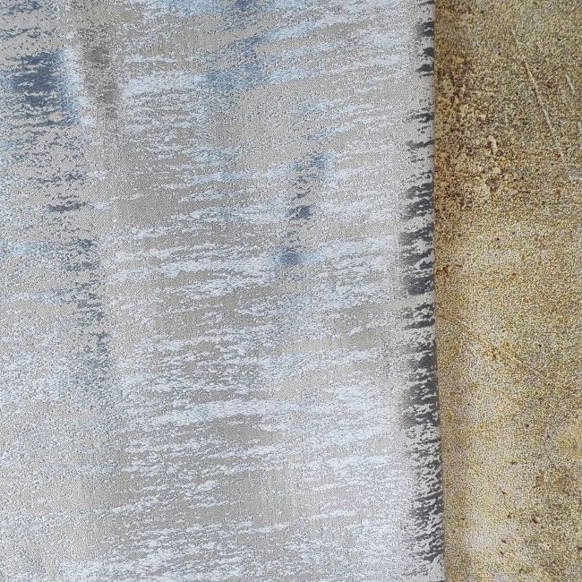 Light blue irregular marble white stripe designer fabric