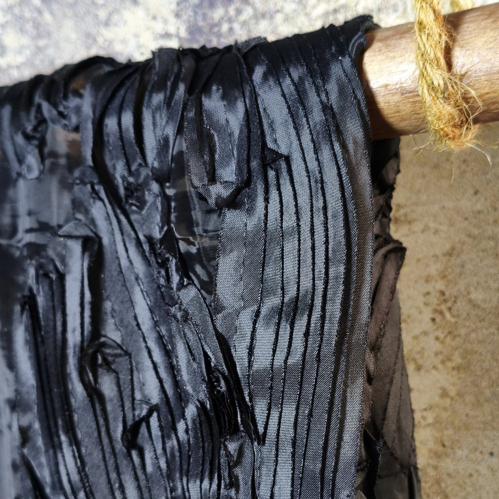 Black wave texture organza base creative fabric