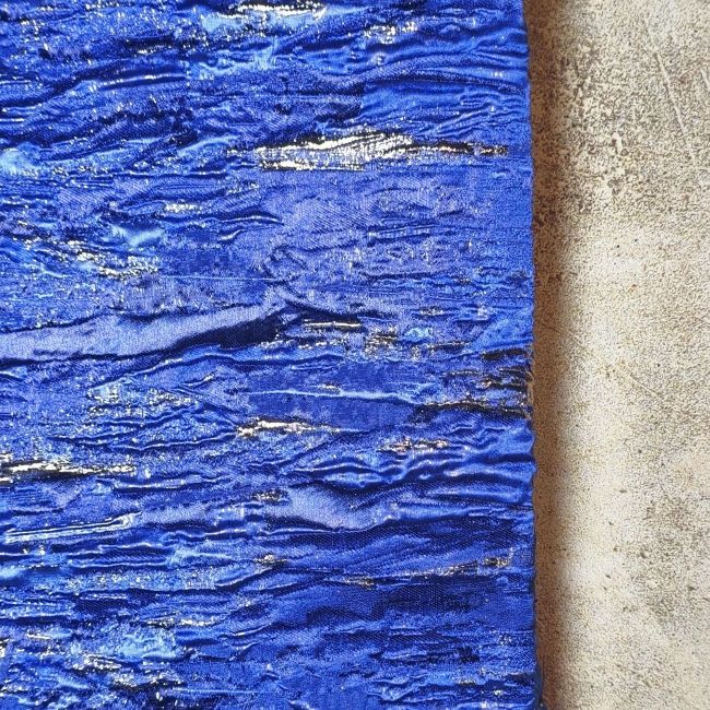 Blue Gold Thread Oil Painting Creative Solid Jacquard Designer Fabric