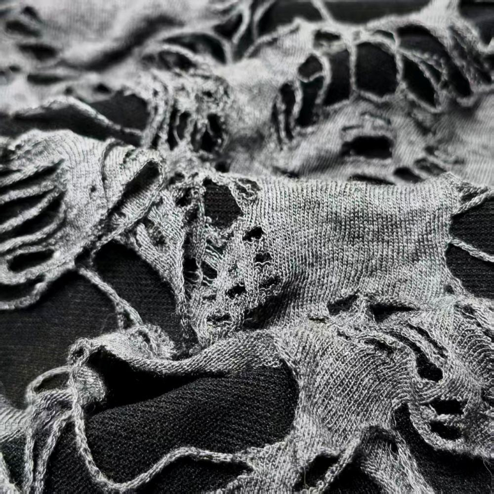 Black Knitted street artistic fabric