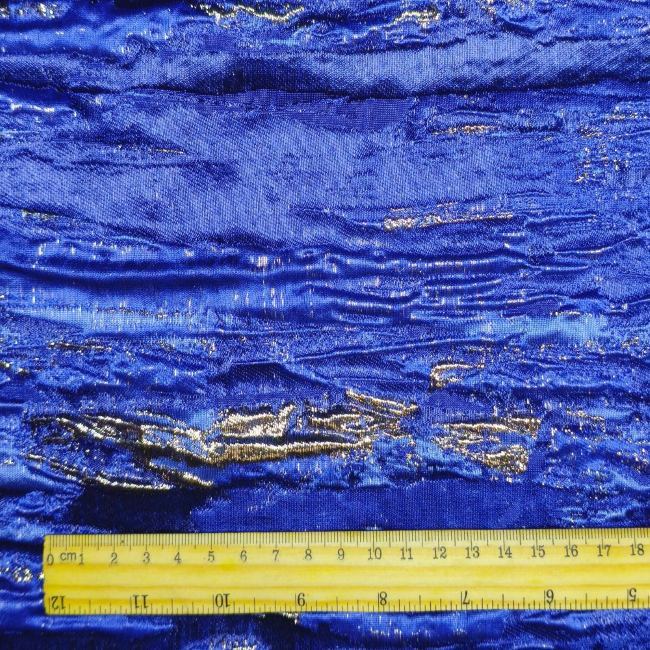 Blue Gold Thread Oil Painting Creative Solid Jacquard Designer Fabric