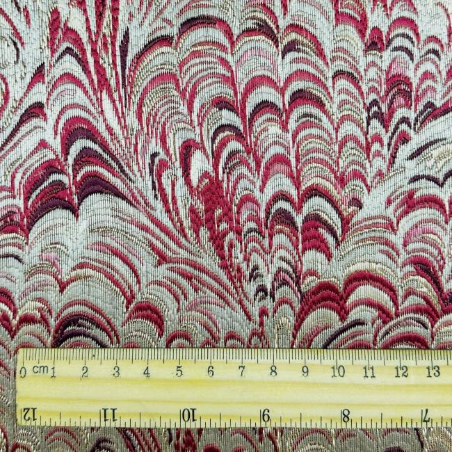 Red heavy-duty fabric with gold-thread texture and jacquard pattern fabric