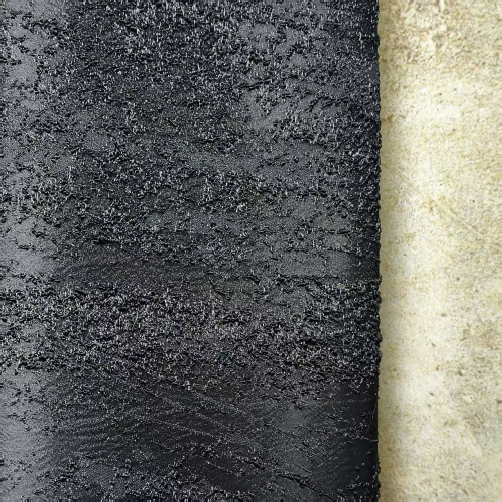 Black solid jacquard fabric
