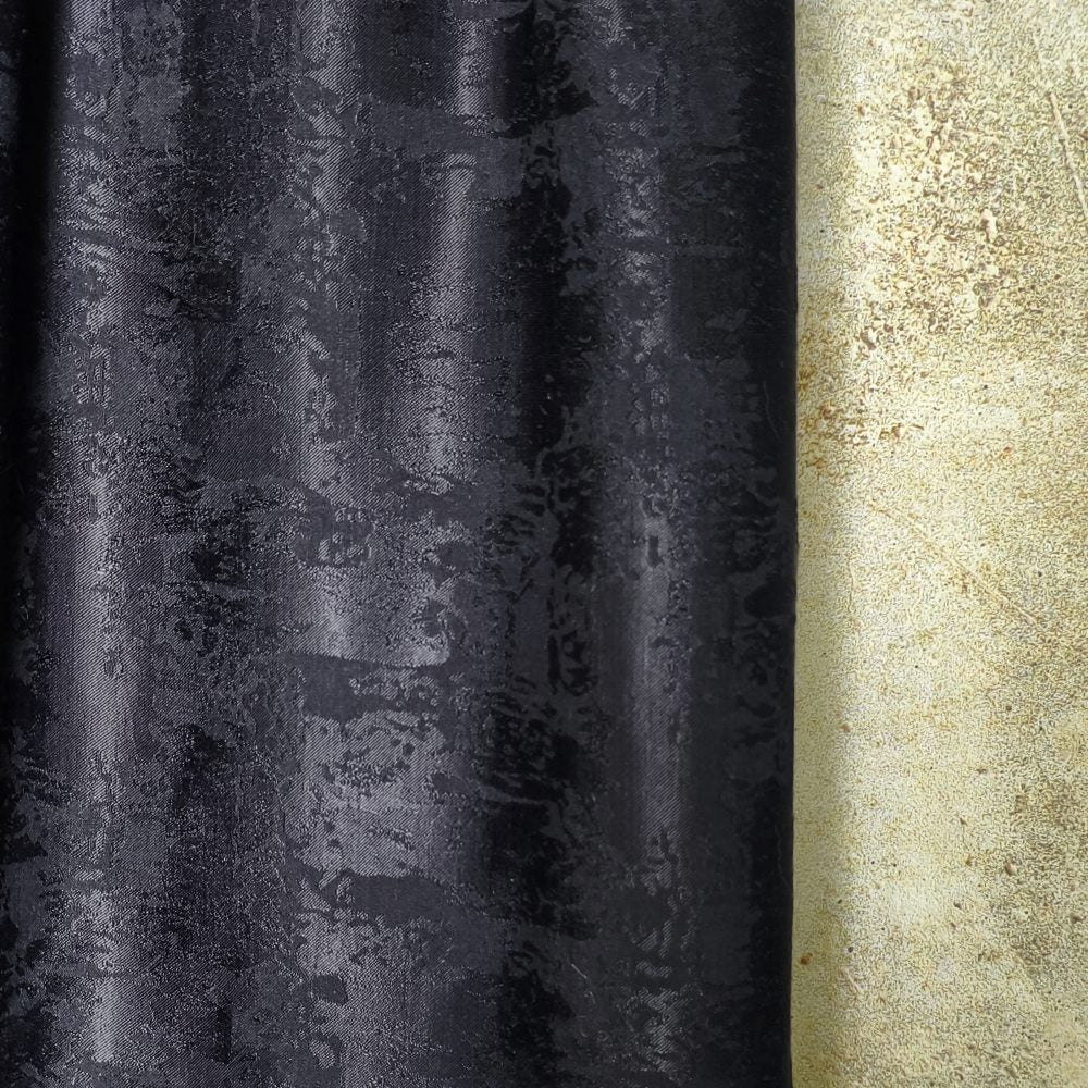 Black mottled textured jacquard artistic designer fabric