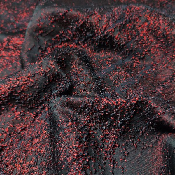 Wine red irregular solid particle jacquard texture designer fabric