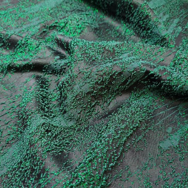 Deep Green Heavy Industrial solid Particle Texture Designer Fabric