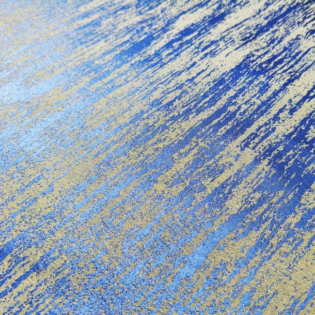 Cerulean blue irregular marble stripe designer fabric