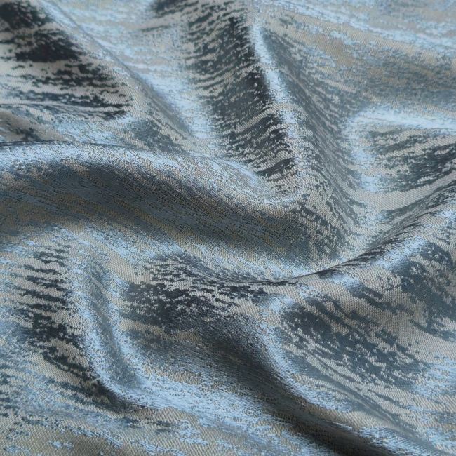 Light blue irregular marble white stripe designer fabric