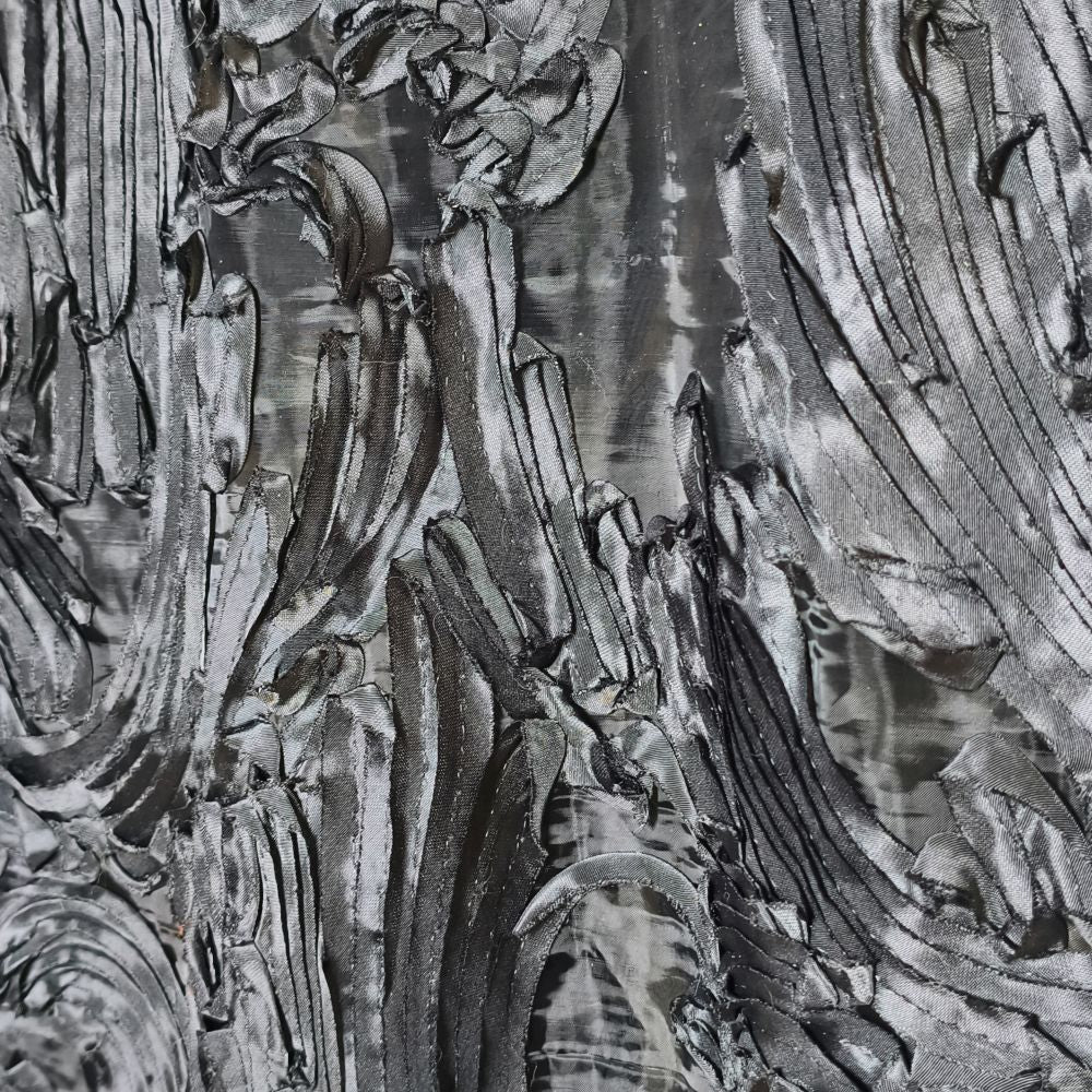 Black wave texture organza base creative fabric