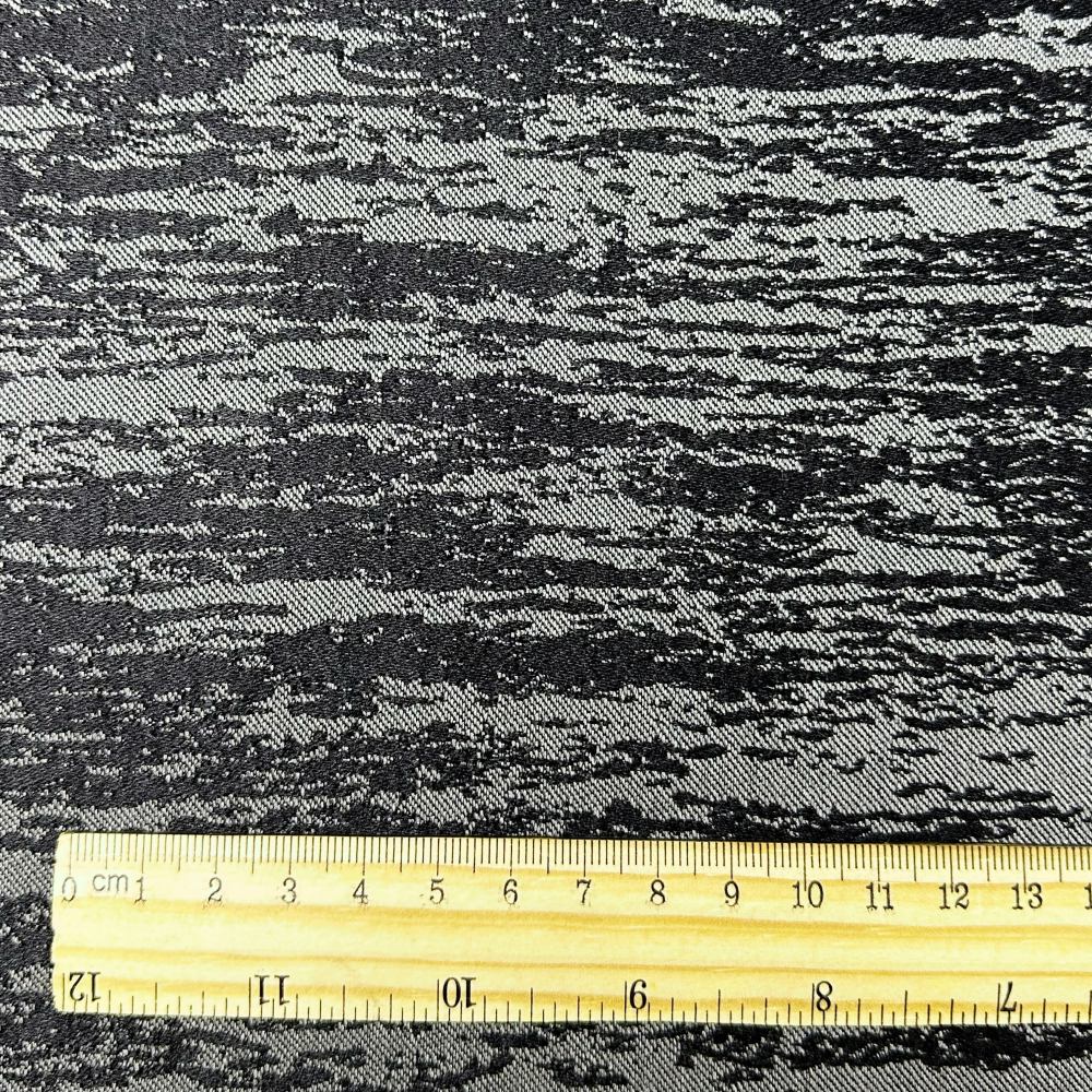 Black irregular vertical lines non-stretch fabric