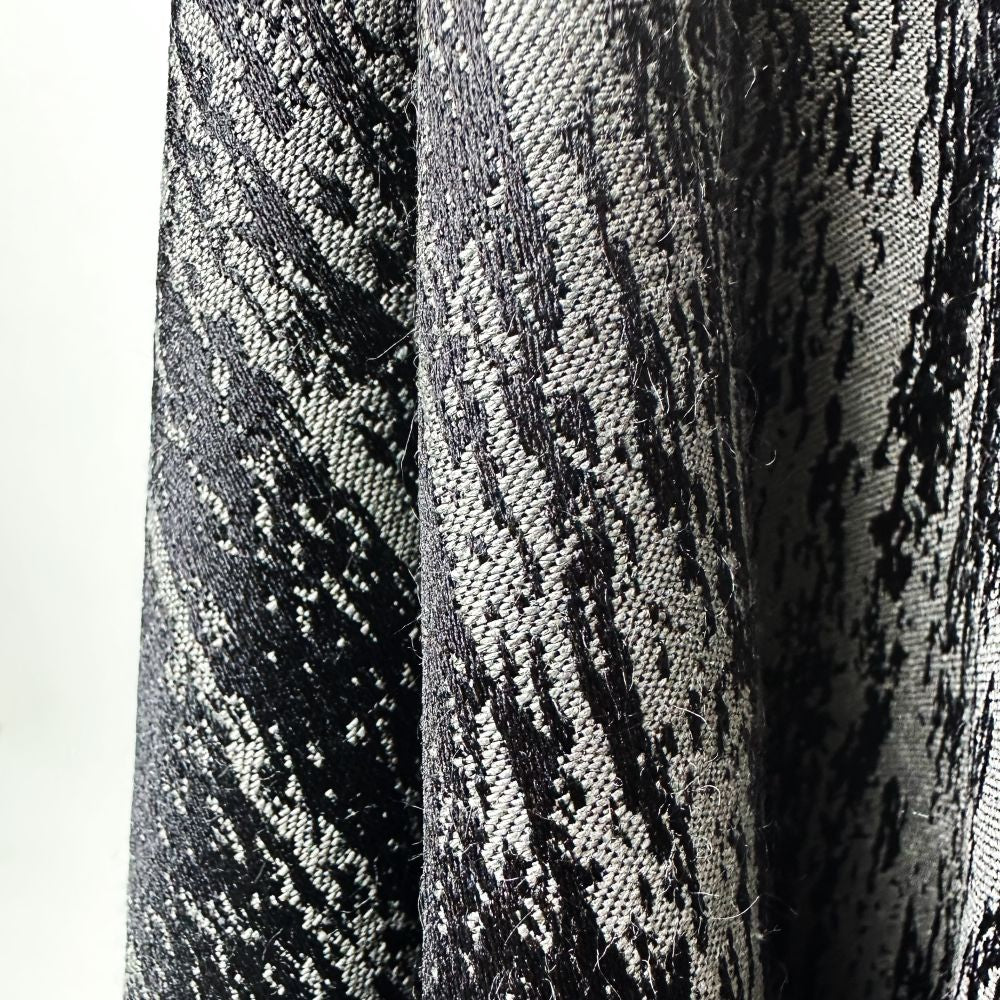 Black irregular vertical lines non-stretch fabric