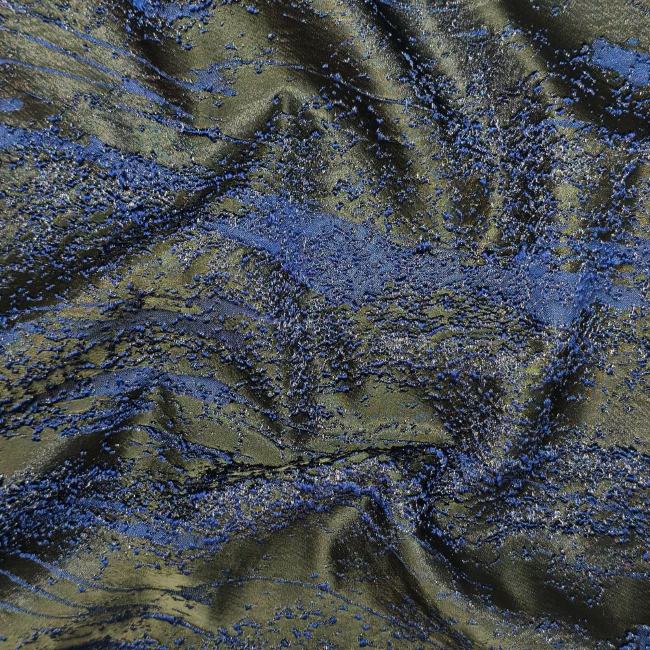 Deep Blue Heavy Industrial solid Particle Texture Designer Fabric