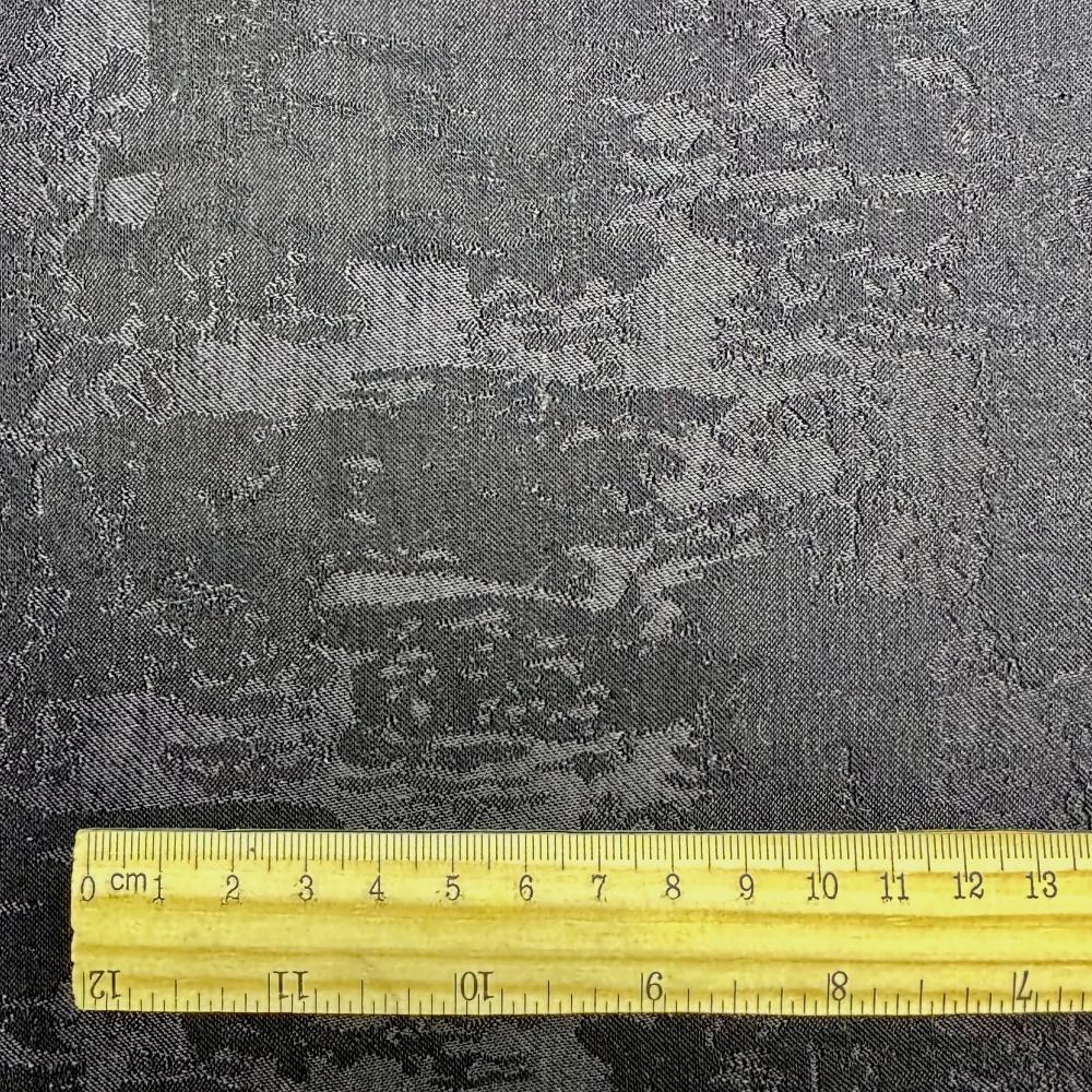 Black mottled textured jacquard artistic designer fabric