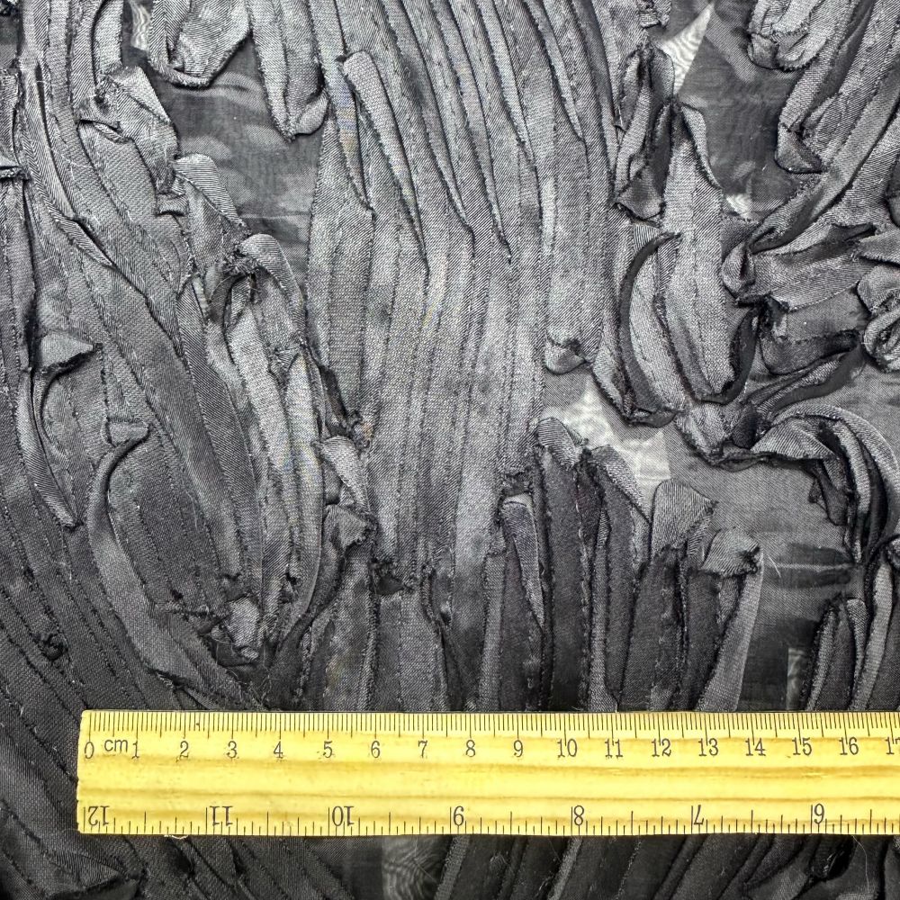 Black wave texture organza base creative fabric