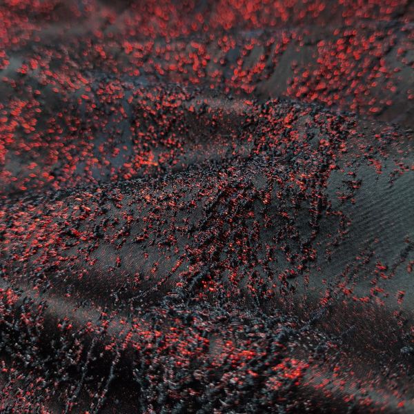 Wine red irregular solid particle jacquard texture designer fabric