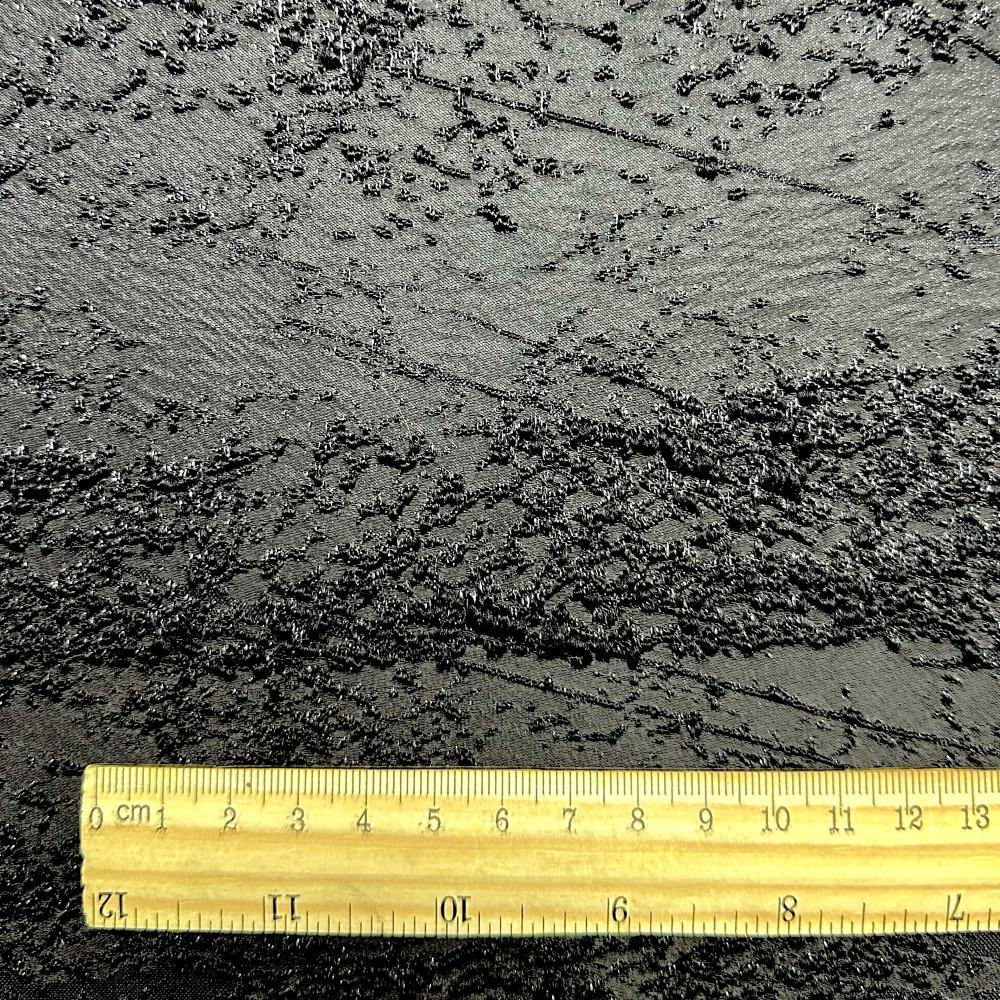 Black solid jacquard fabric