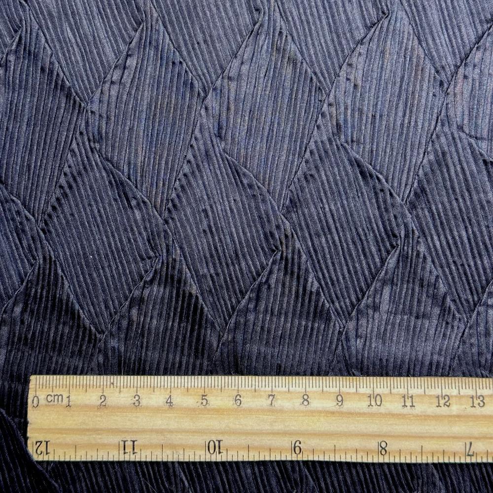 Black heavy-duty fabric with pleated texture reconstruction design