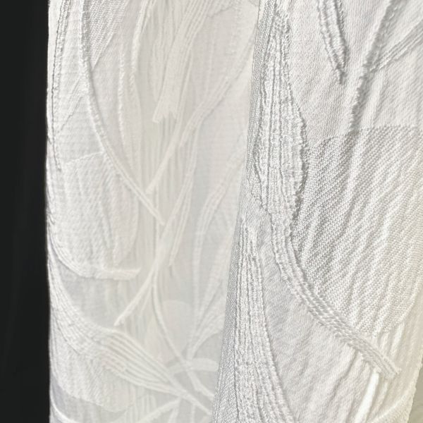 Leaf & branch texture non-stretch jacquard fabric