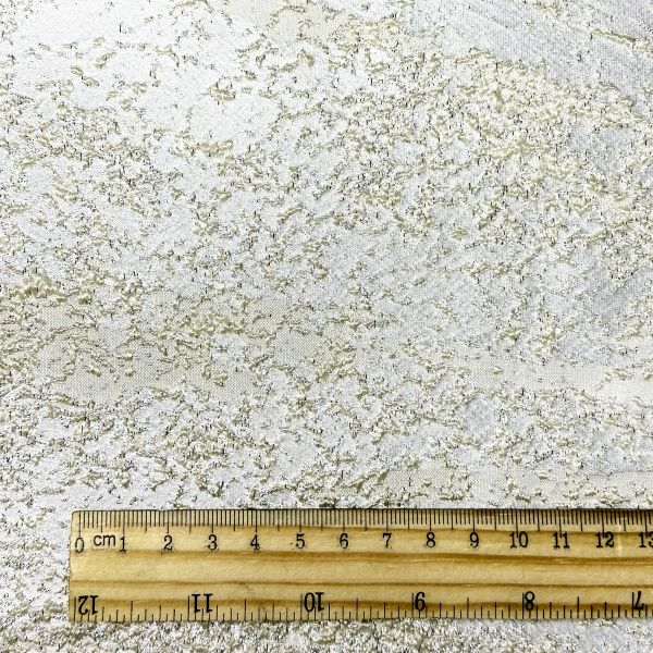 Solid jacquard cream white designer fabric