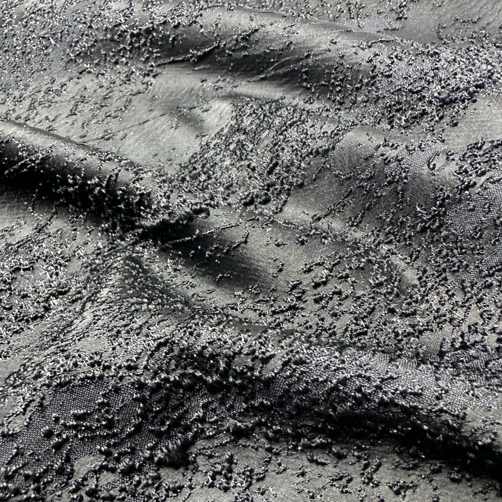 Black solid jacquard fabric