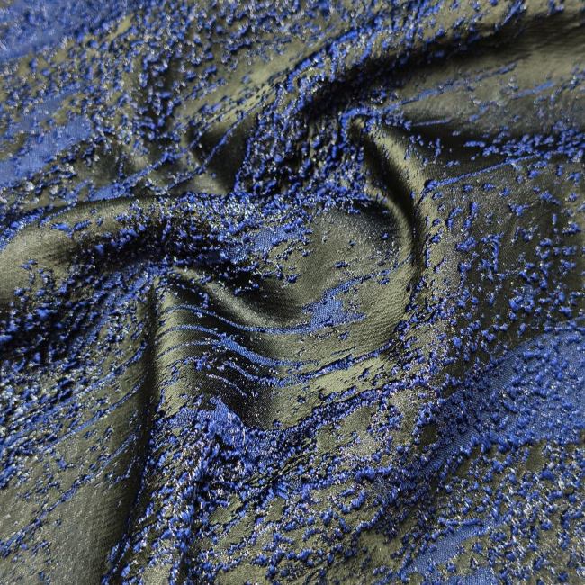 Deep Blue Heavy Industrial solid Particle Texture Designer Fabric