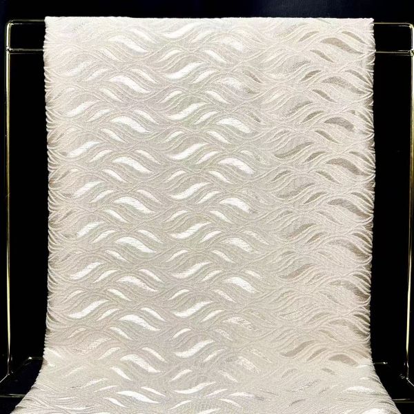 Water ripple line jacquard textured designer fabric (champagne)