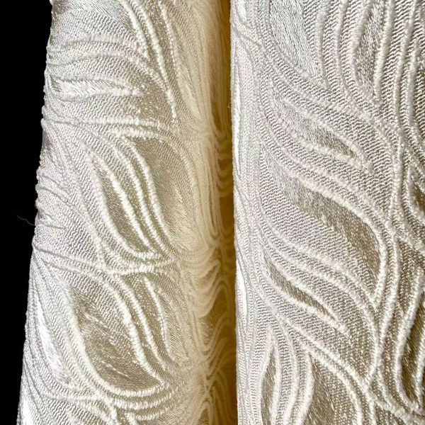 Water ripple line jacquard textured designer fabric (champagne)