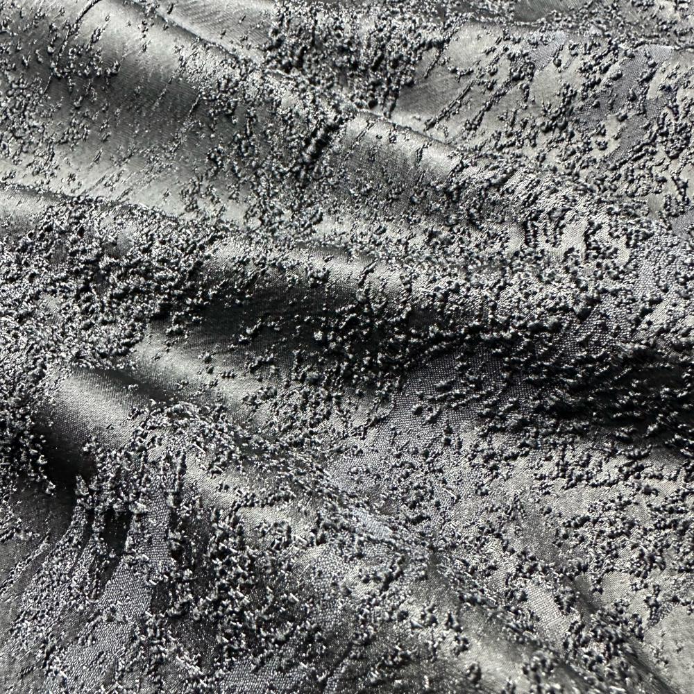 Black solid jacquard fabric