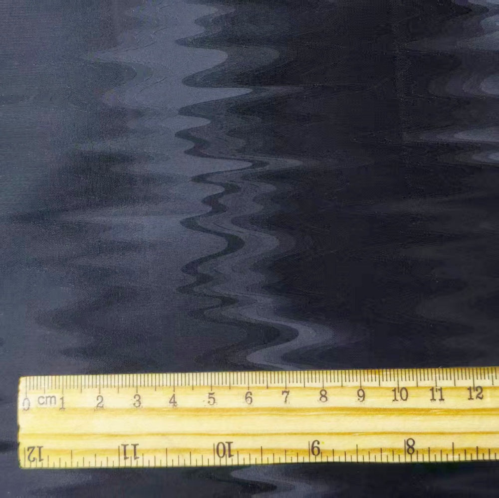 Black solid dynamic mountain embossing futuristic designer fabric