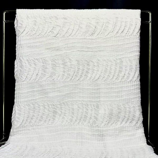 White heavy-duty fish scale texture, pleated, soft  fabric