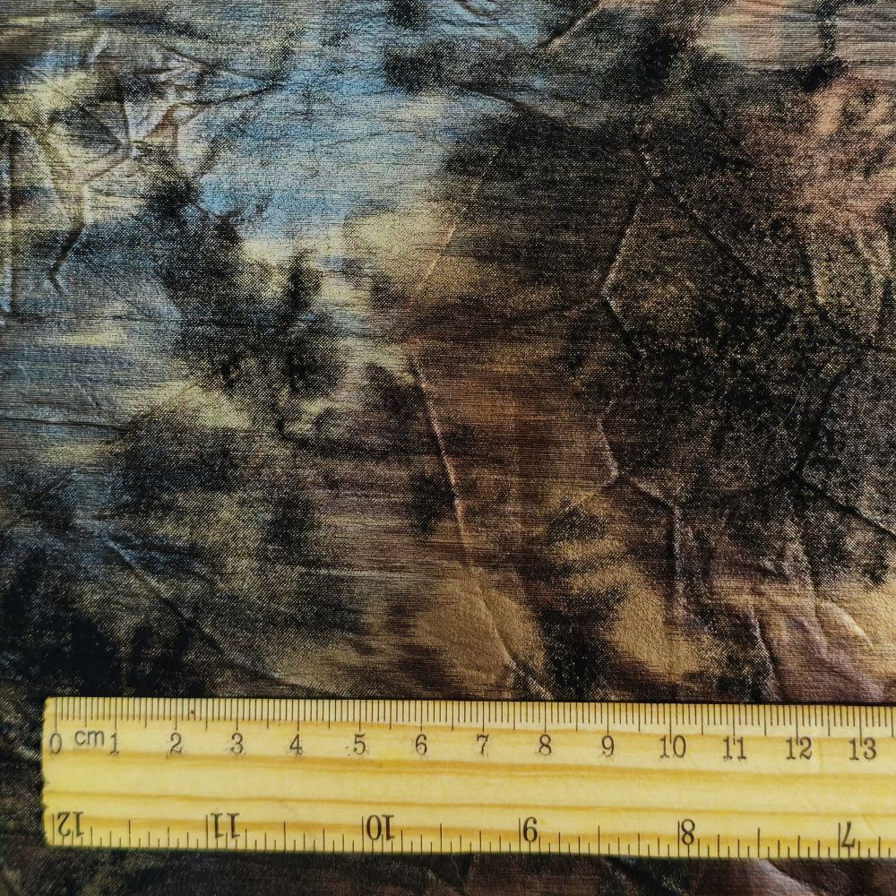 Dark brown and dark gold pleated texture, soft and glossy, designer fabric