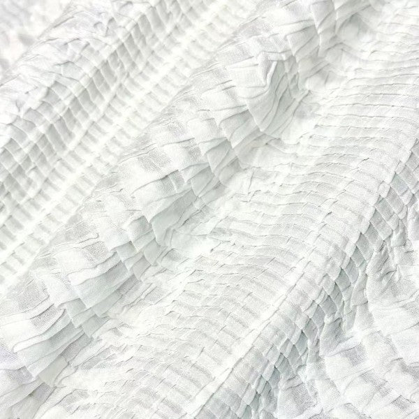 White heavy-duty fish scale texture, pleated, soft  fabric