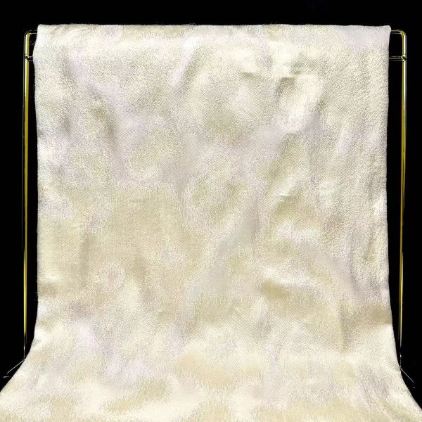 Creamy white oil painting smudging texture solid jacquard fabric
