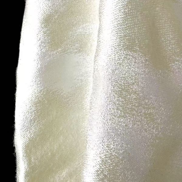 Creamy white oil painting smudging texture solid jacquard fabric