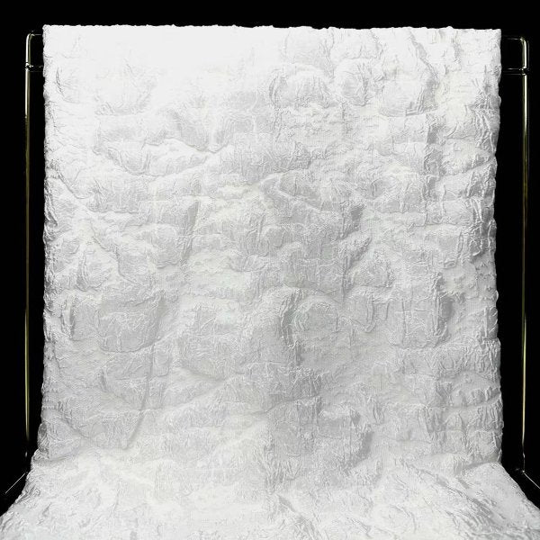 White irregular marble embossed texture fabric