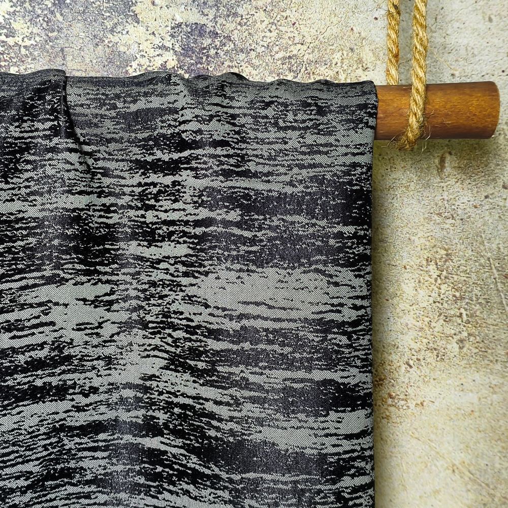 Black irregular vertical lines non-stretch fabric