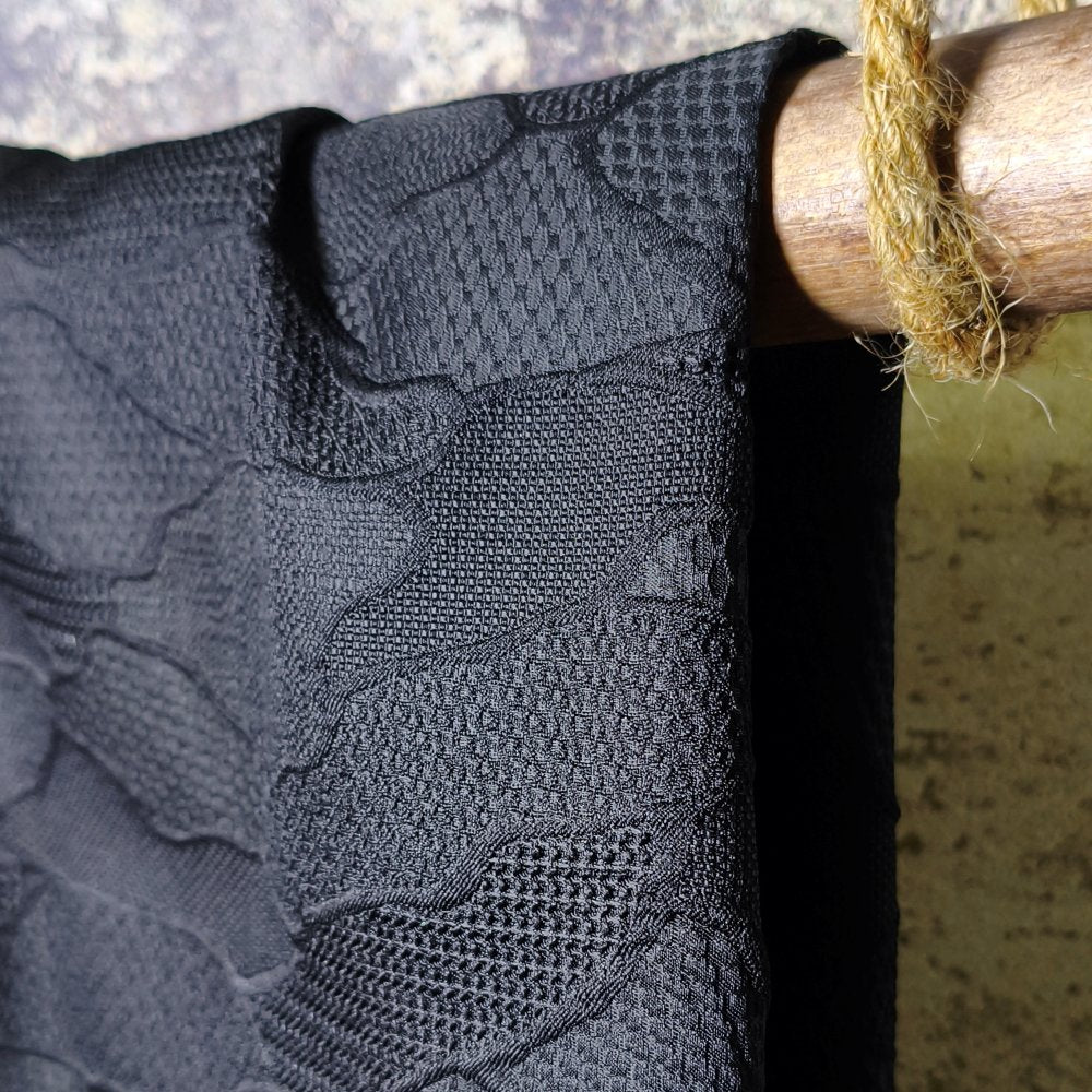 Black Irregular pattern splicing solid jacquard designer fabric
